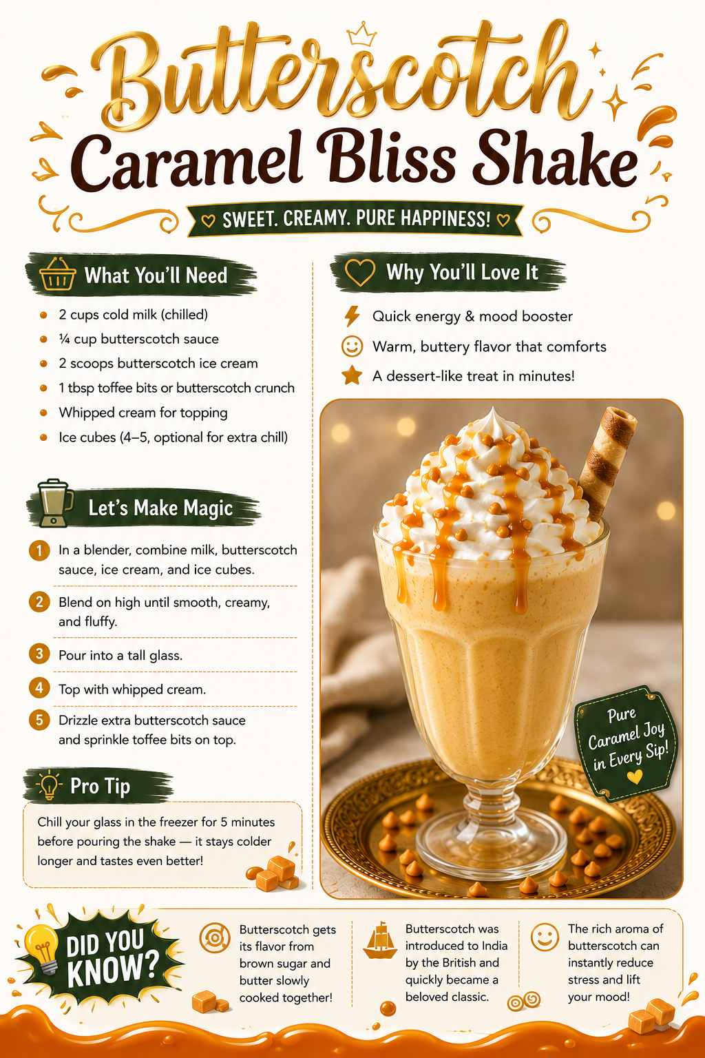 Butterscotch caramel Bliss Shake