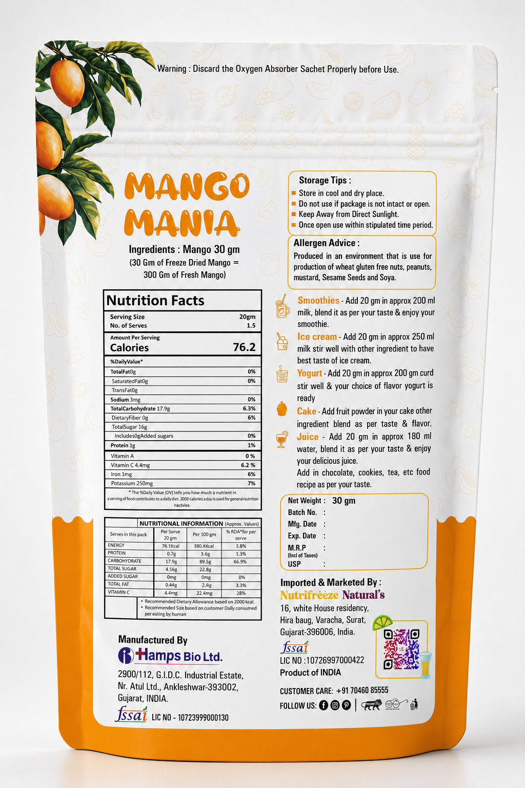 Mango Mania -Premium Dried Mango Cubes