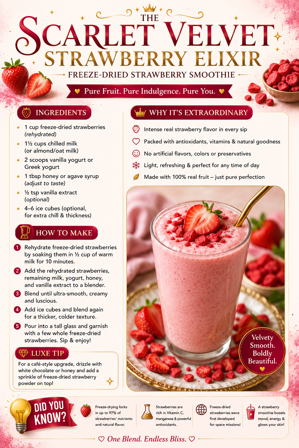The Scarlet Velvet Strawberry Smoothie