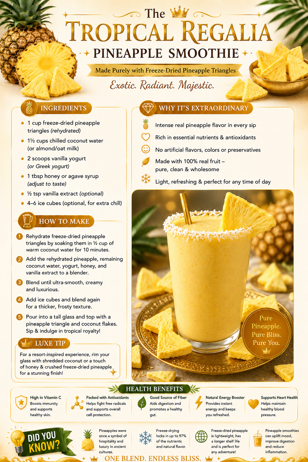 The Tropical Regalia Pineapple Smoothie