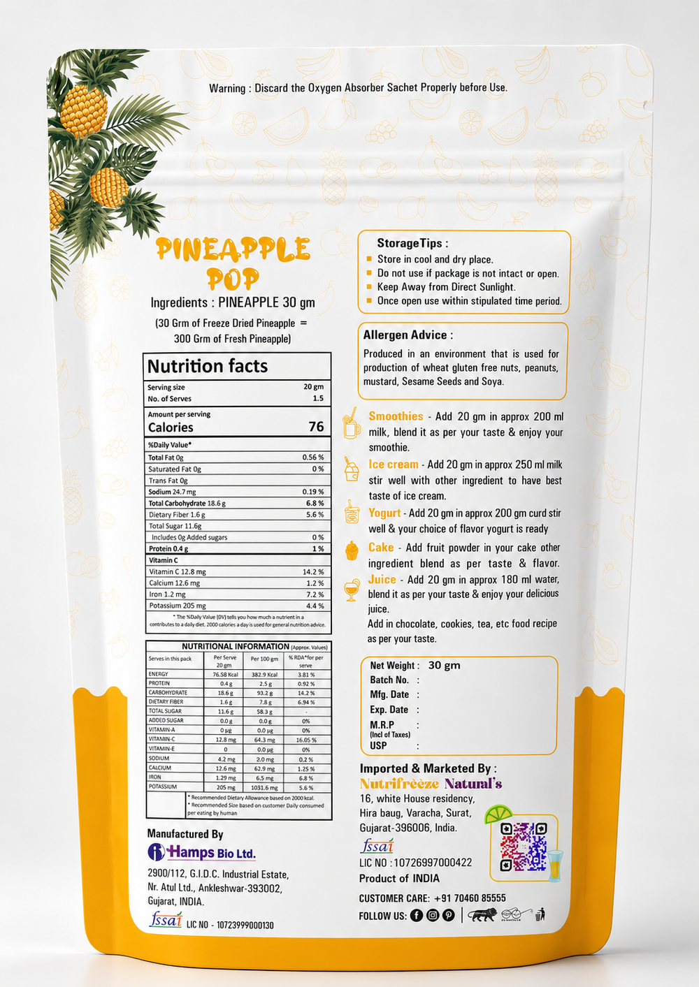 Pineapple Pop - Premium Dried Pineapple Slices