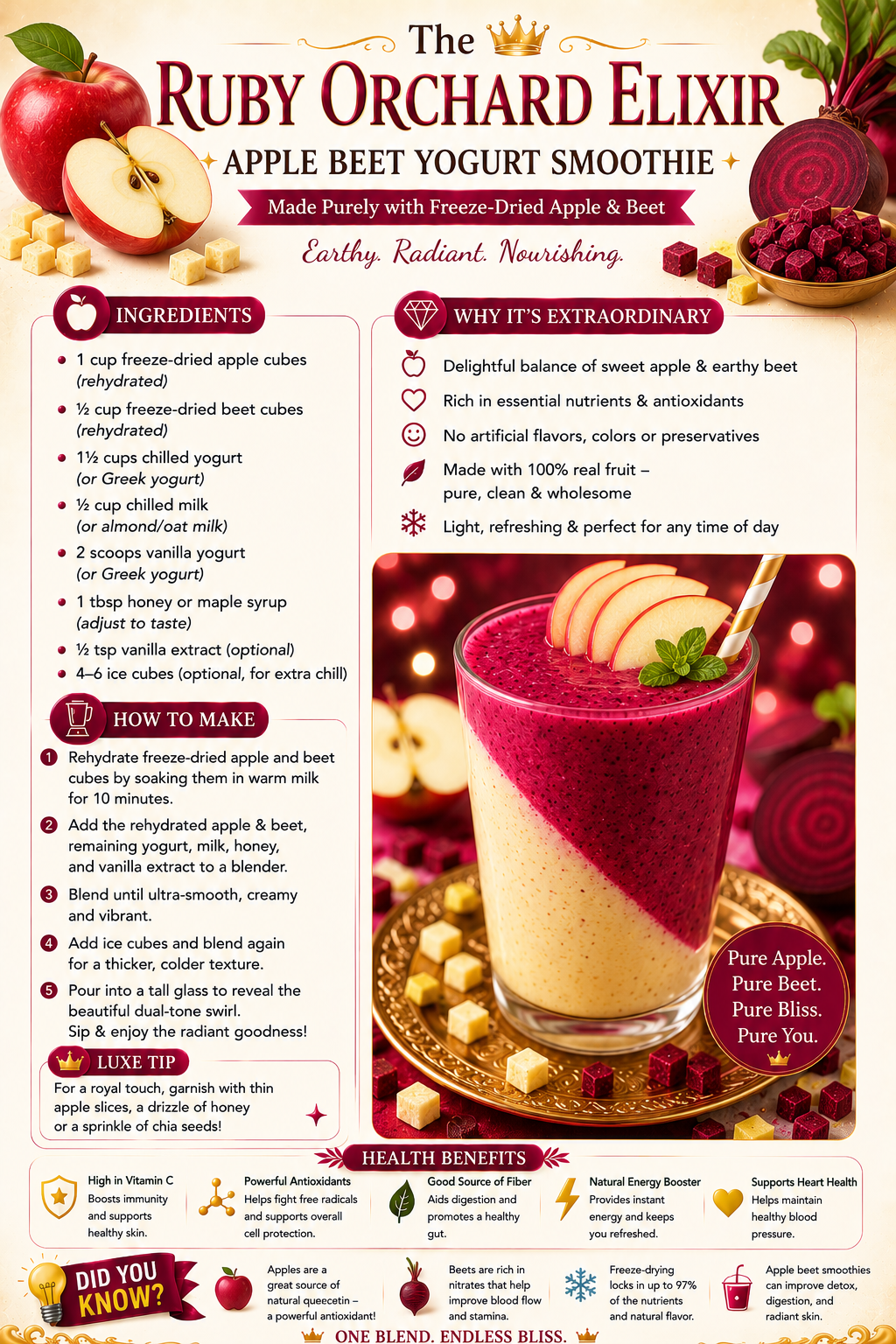 Apple Beet Yogurt Smoothie