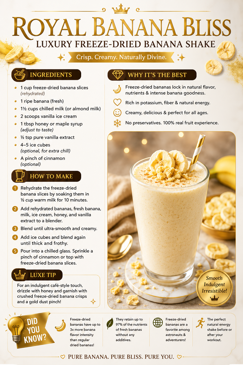 Royal Banana Bliss Shake