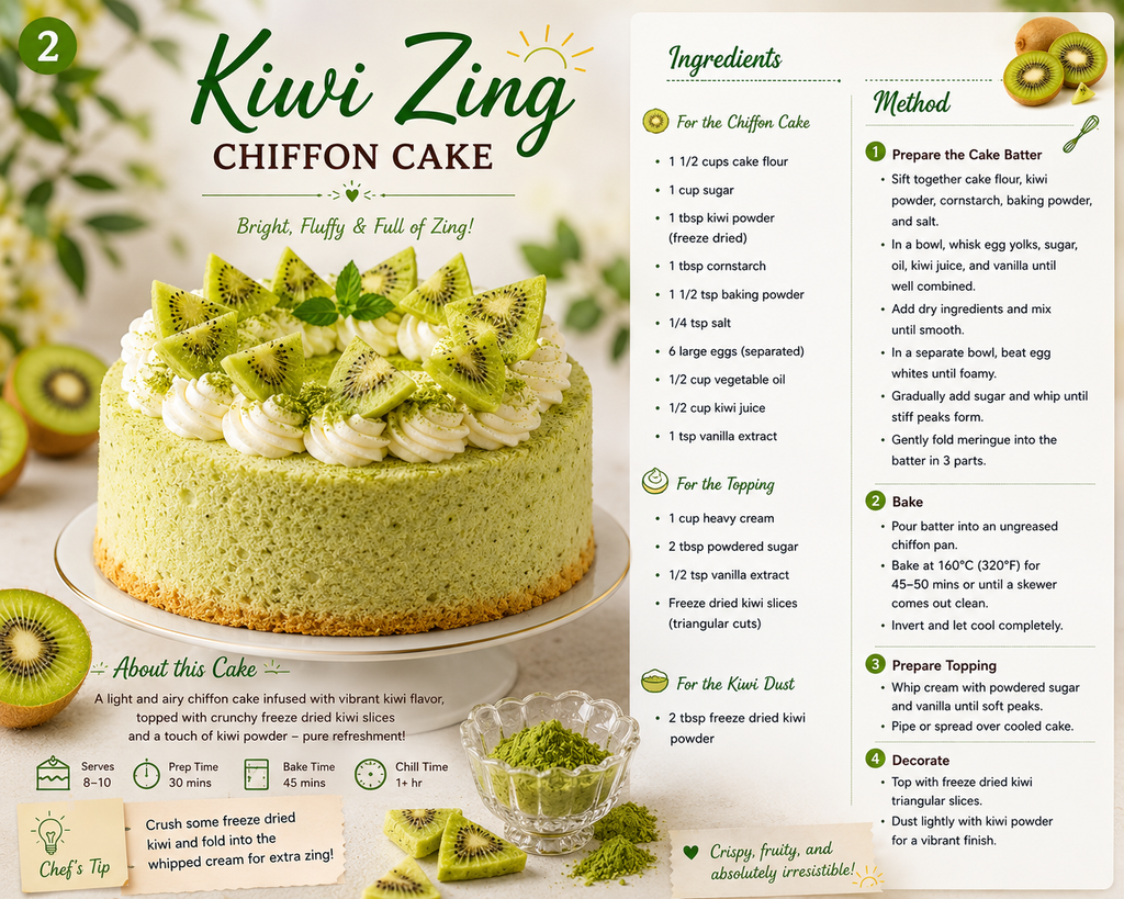 Kiwi Zing Chiffon Cake