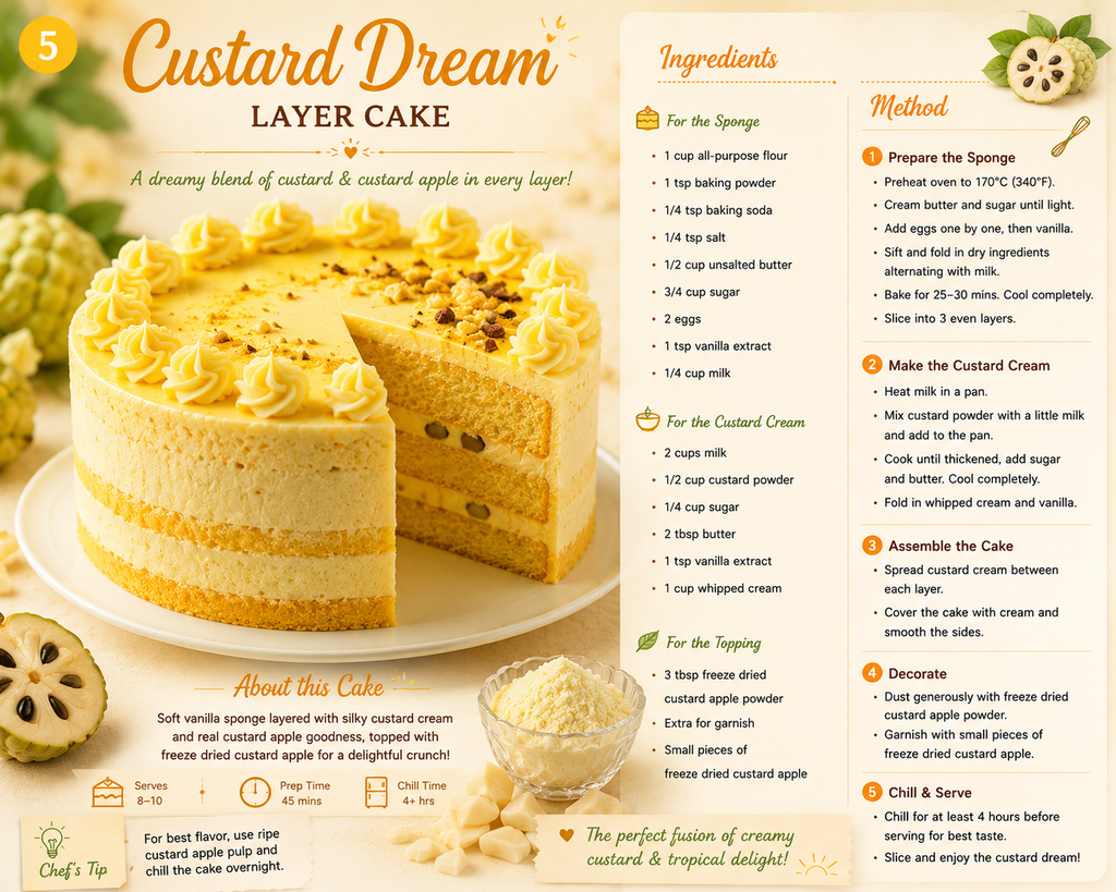 Custard Apple Layered Cake