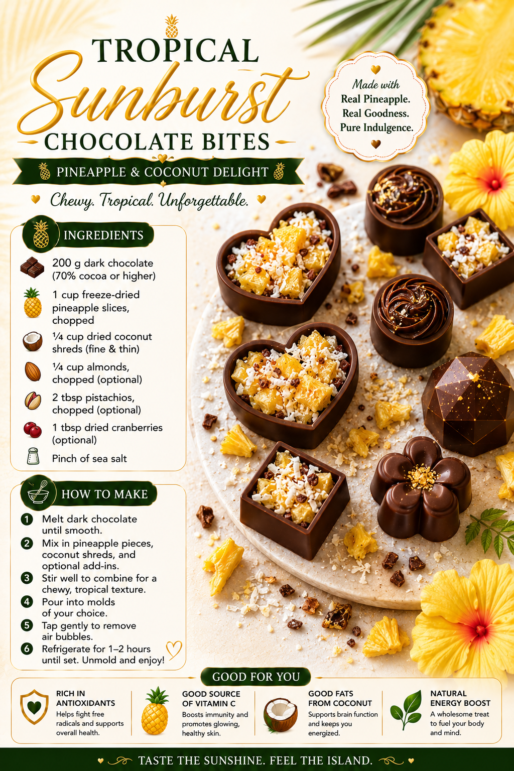Tropical Sunburst Pineapple Chocolate Bite