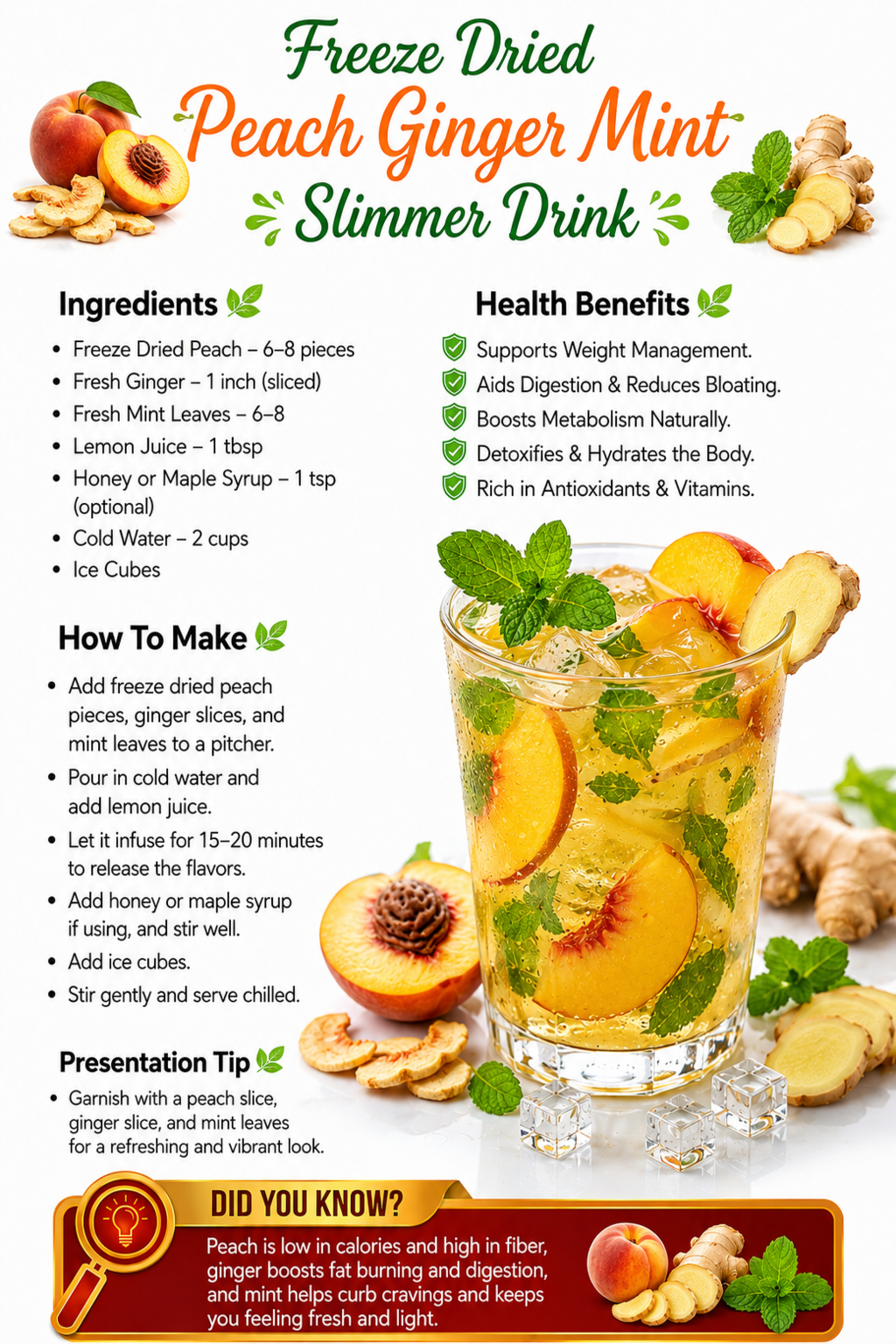 Peach Ginger Mint Immunity Booster