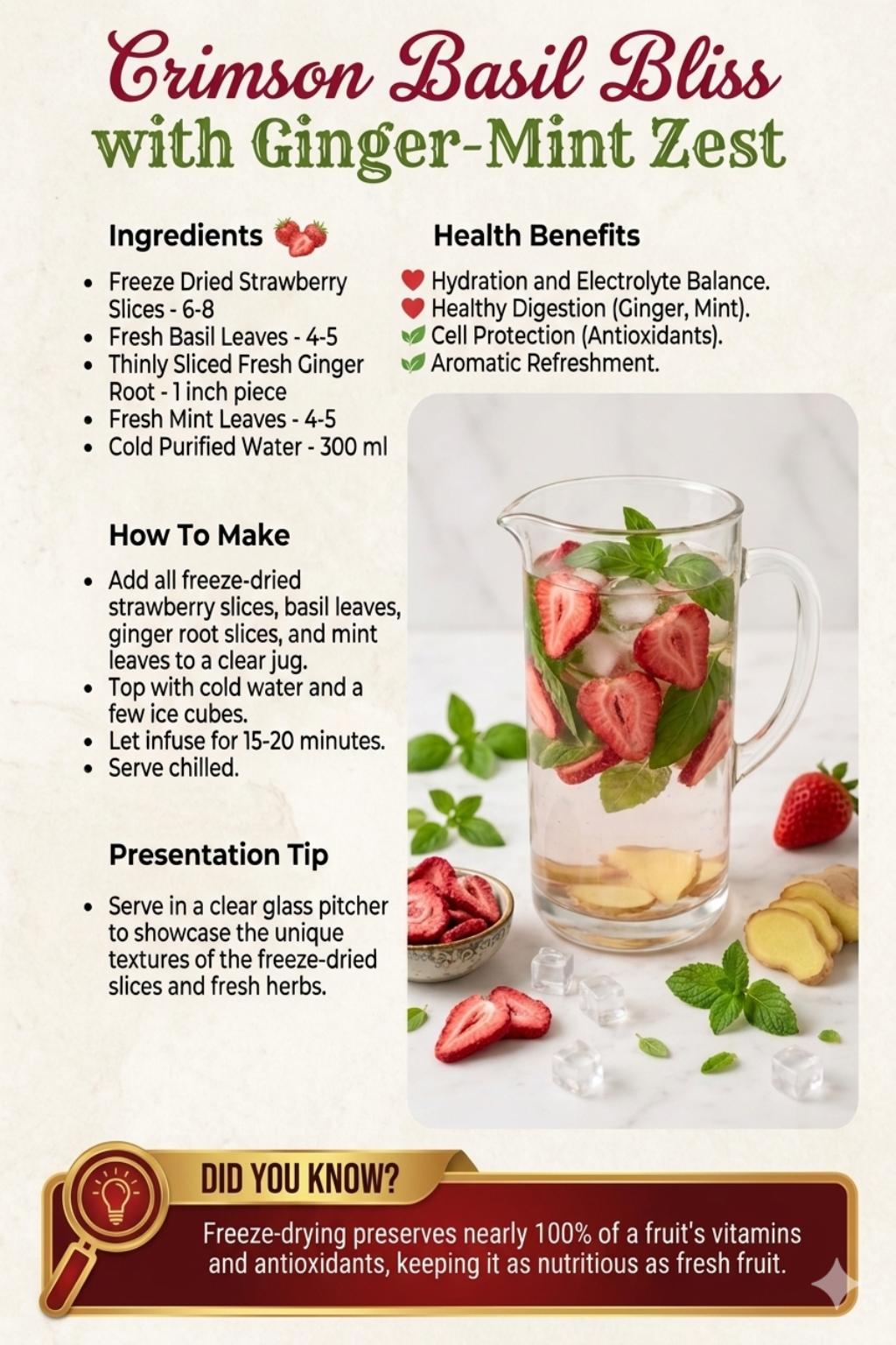 Crimson Basil Bliss Strawberry Cooler