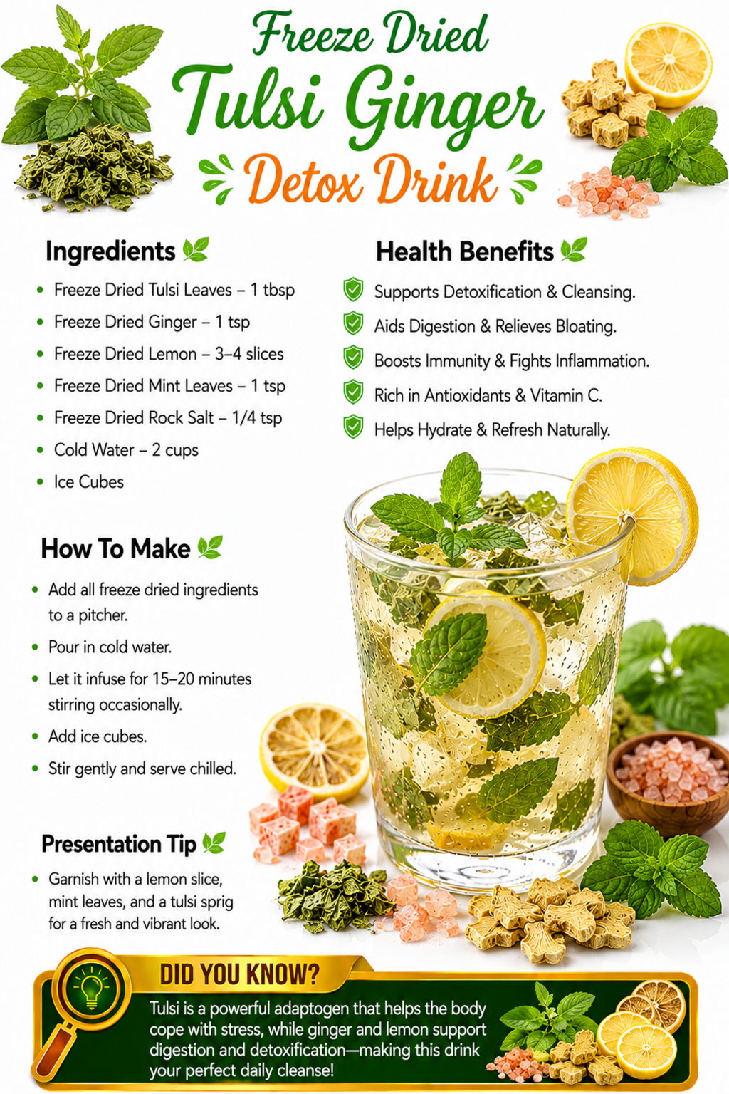 Tulsi Ginger Detox Drinks