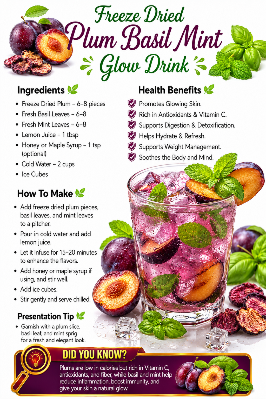 Plum Basil Mint Glow Drink