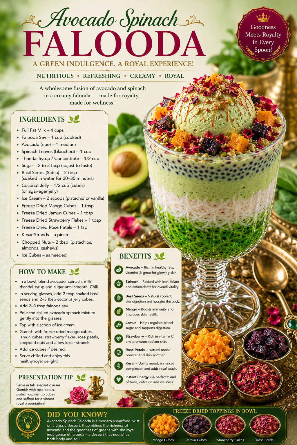 Avacado Spinach Falooda