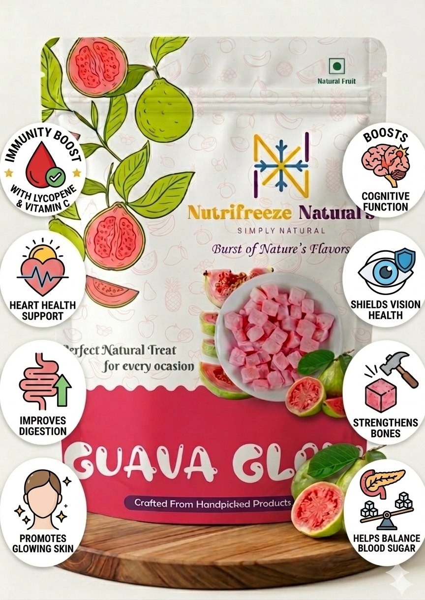 Pink Guava - Premium Dried Guava Fruit Cubes
