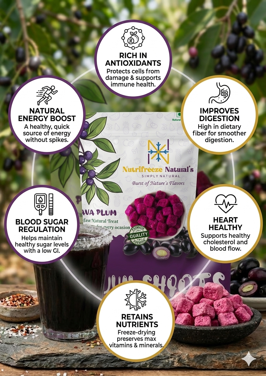 Jamun Shots - Premium Dried Jamun Fruit Cubes