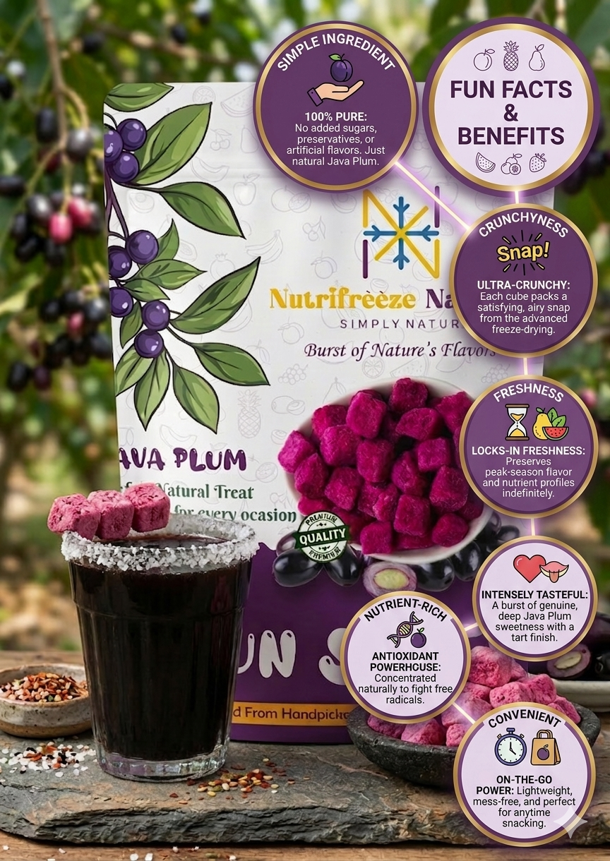Jamun Shots - Premium Dried Jamun Fruit Cubes