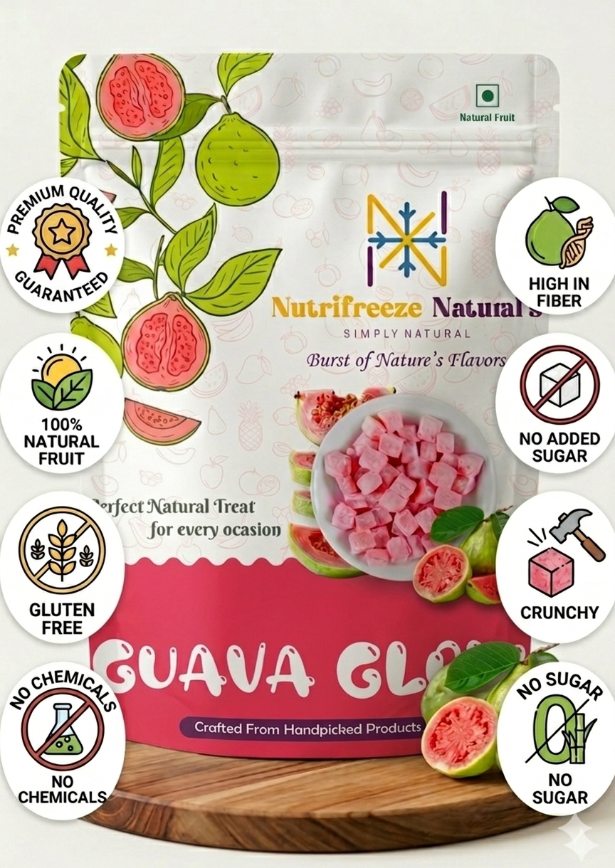 Pink Guava - Premium Dried Guava Fruit Cubes