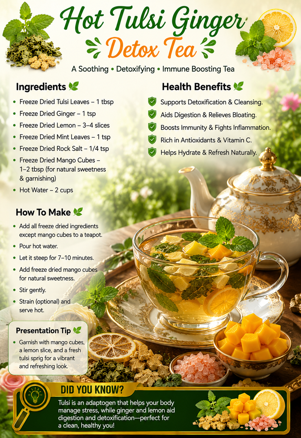 Hot Tulsi Ginger Detox Tea