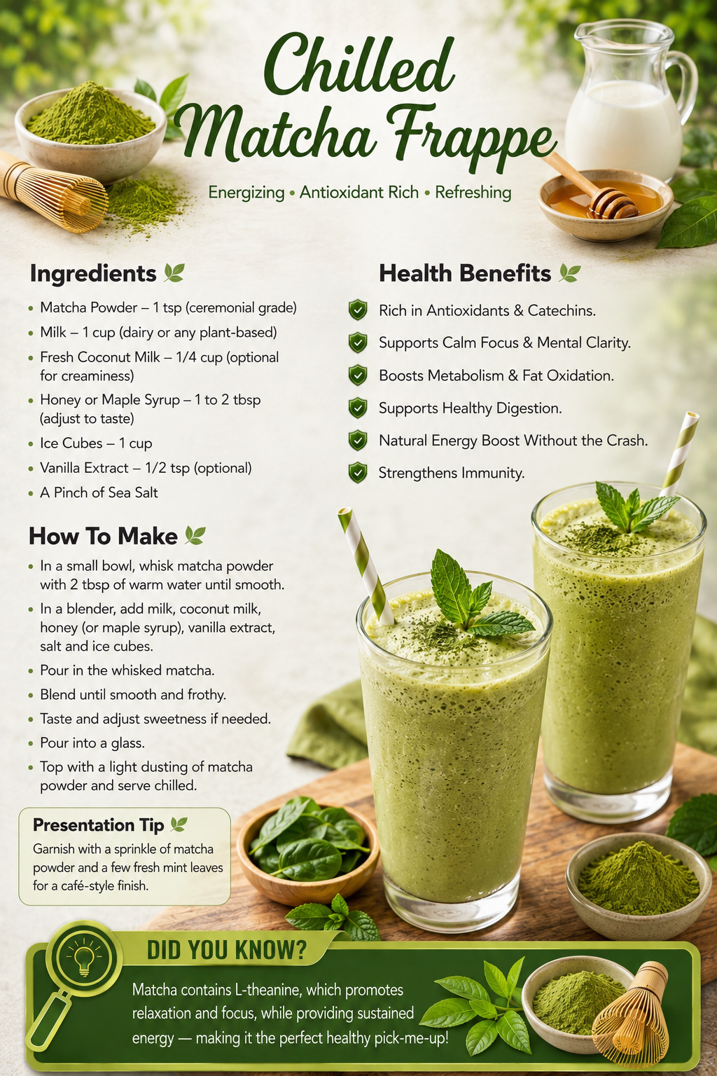 Chilled Matcha Frappe