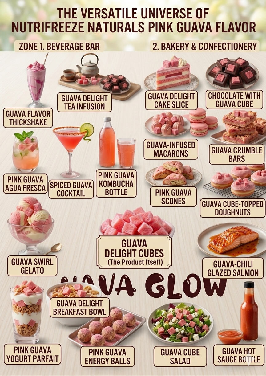 Pink Guava - Premium Dried Guava Fruit Cubes
